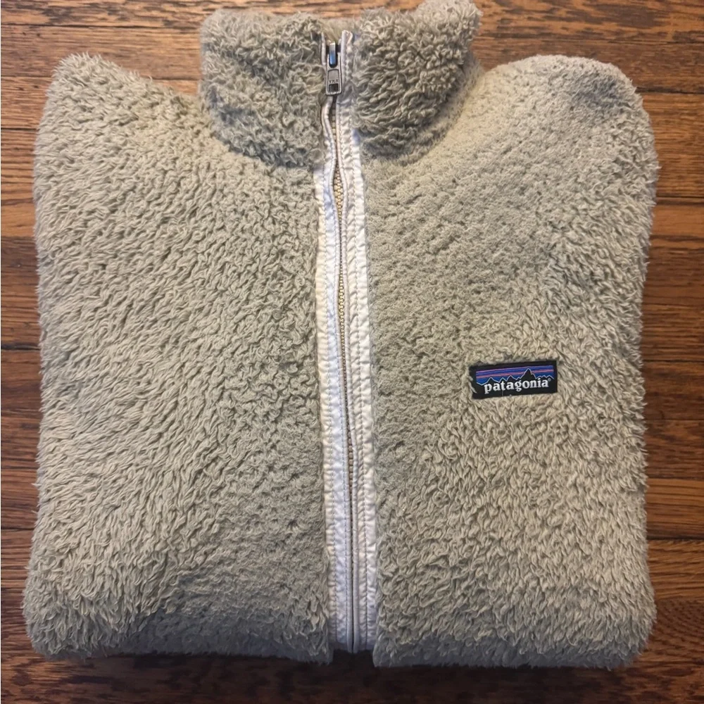 #688 Patagonia Los Gatos Fleece Jacket Women's LARGE 16 High Pile Boa Beige - Picture 11 of 12